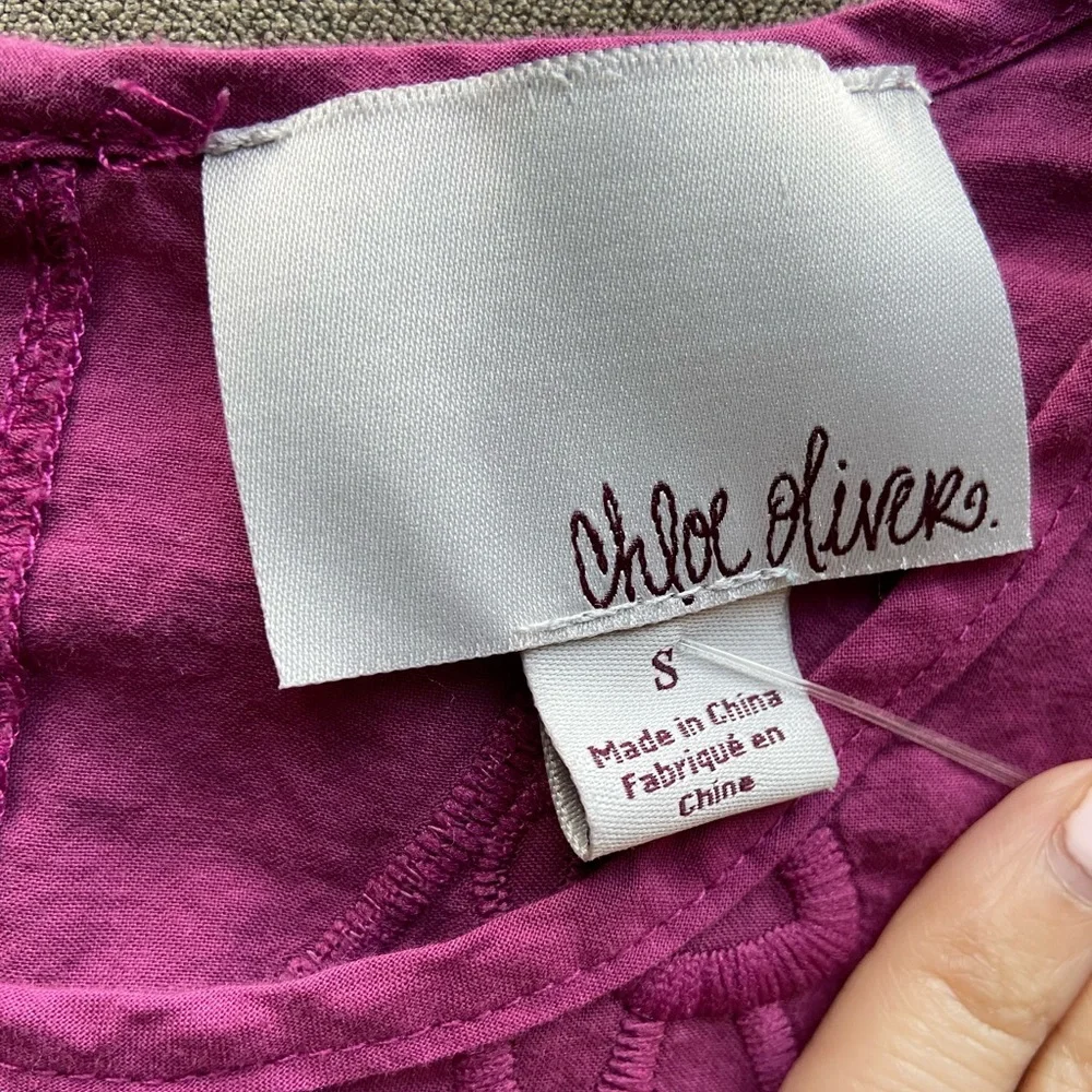 Anthropologie Chloe Oliver Embroidered Top
